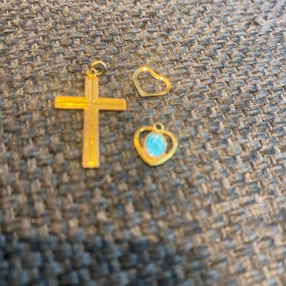 Jewelry - Very old pieces  cross 2 hearts
